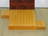 日本産本榧柾目２枚継二寸卓上将棋盤　駒台付新品（S139）